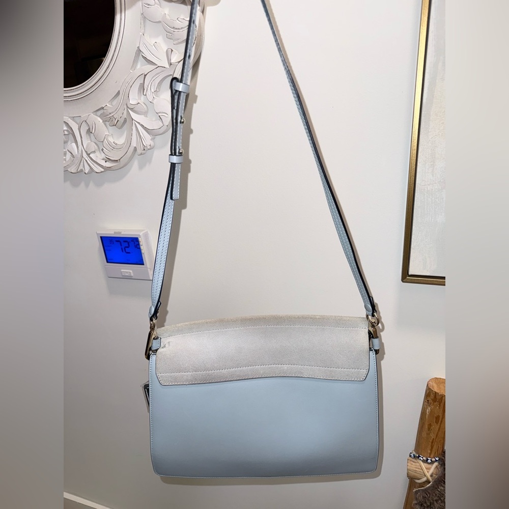 CHLOE Calfskin Suede Medium Faye
Shoulder Bag Airy Grey blue - Picture 9 of 16